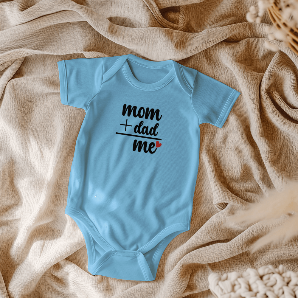 "Mom + Dad = Me" Cute Baby Onesie – Perfect for Mother's Day