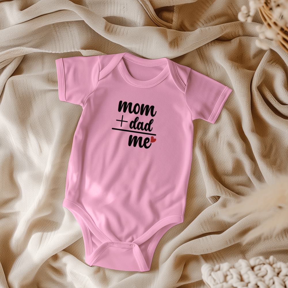 "Mom + Dad = Me" Cute Baby Onesie – Perfect for Mother's Day