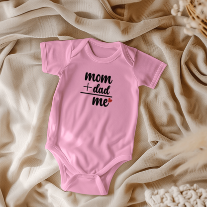 "Mom + Dad = Me" Cute Baby Onesie – Perfect for Mother's Day