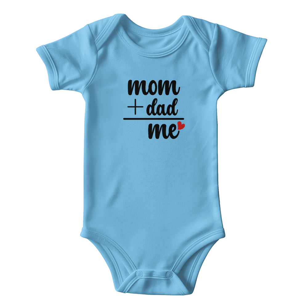"Mom + Dad = Me" Cute Baby Onesie – Perfect for Mother's Day