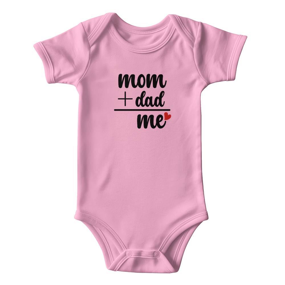"Mom + Dad = Me" Cute Baby Onesie – Perfect for Mother's Day