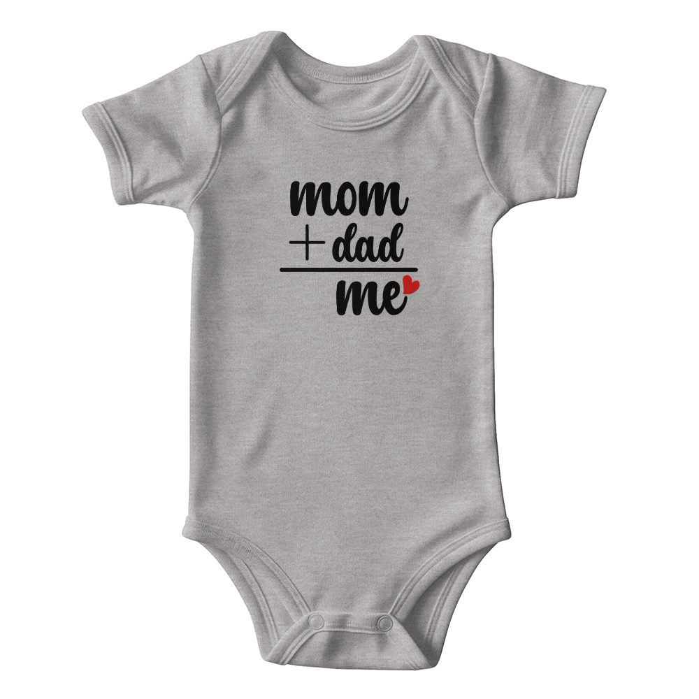 "Mom + Dad = Me" Cute Baby Onesie – Perfect for Mother's Day