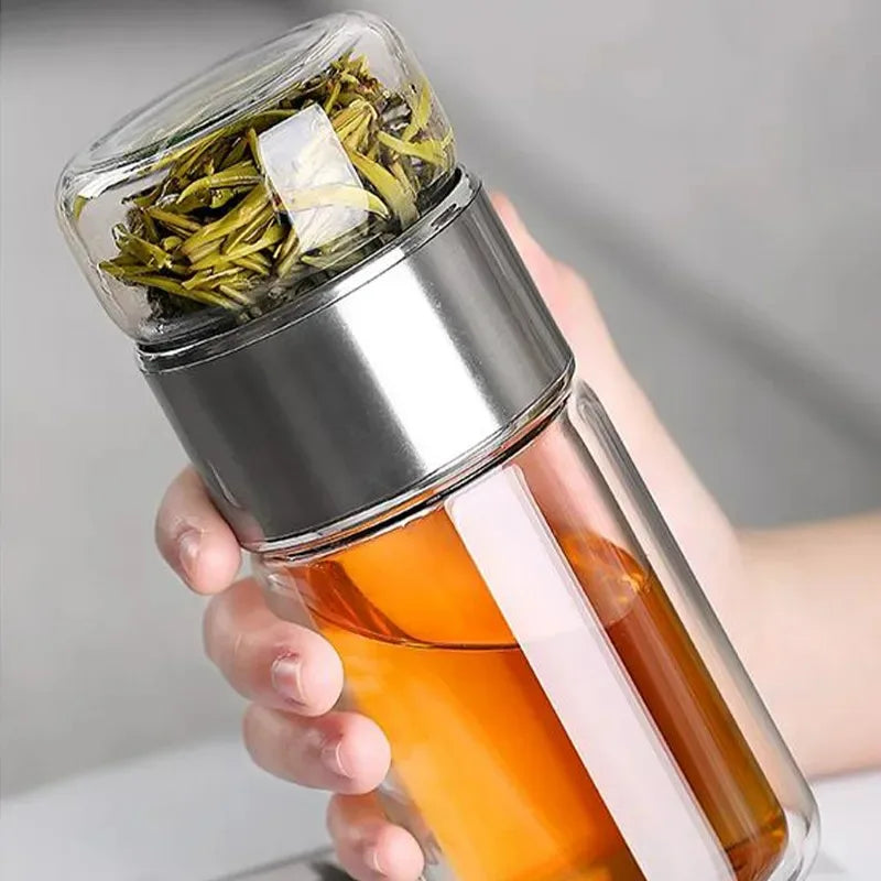 Eco-Friendly Glass Tea Tumbler with Free Japaneese Teaspoon