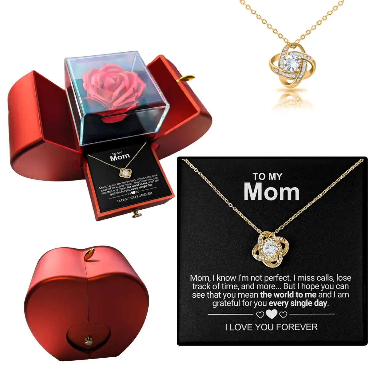 Heartfelt Love Knot Necklace for Mom