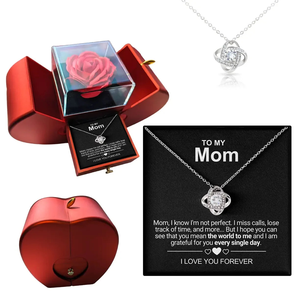 Heartfelt Love Knot Necklace for Mom