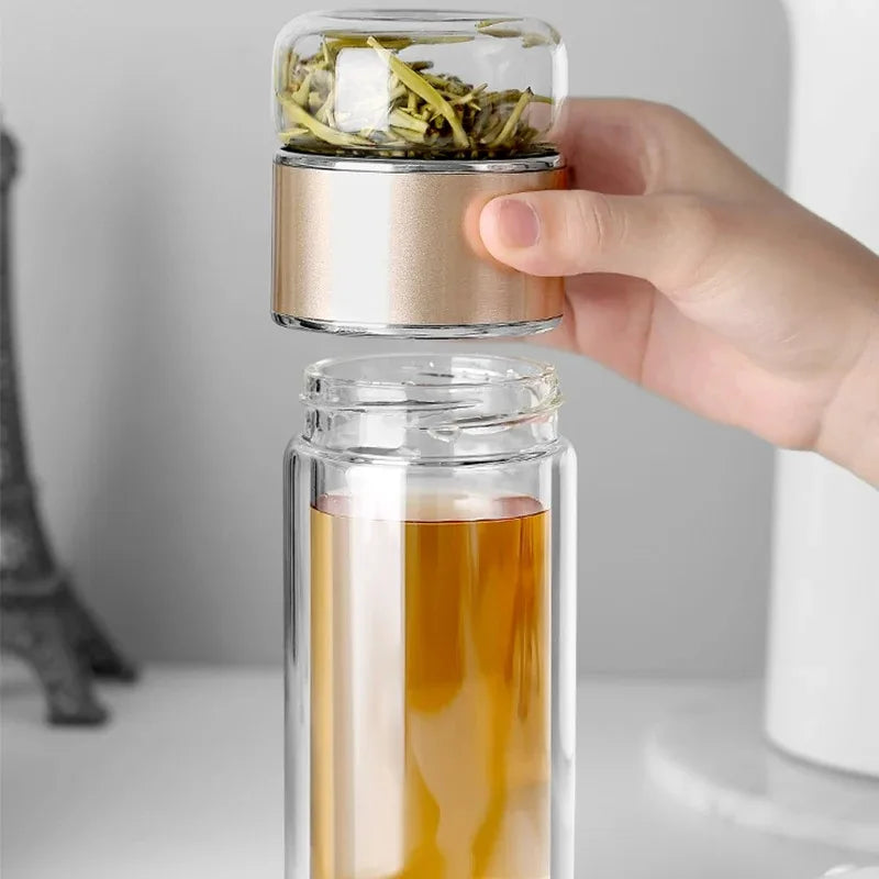 Eco-Friendly Glass Tea Tumbler with Free Japaneese Teaspoon