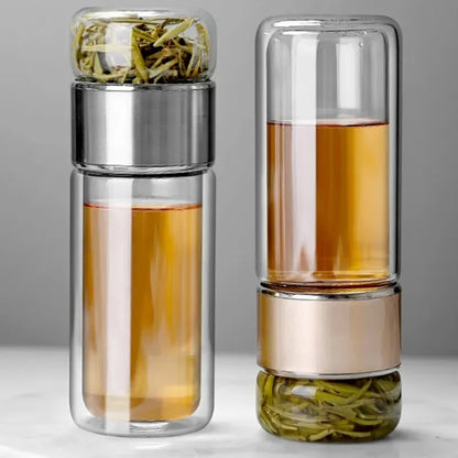 Eco-Friendly Glass Tea Tumbler with Free Japaneese Teaspoon