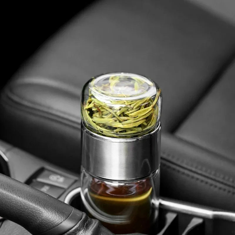 Eco-Friendly Glass Tea Tumbler with Free Japaneese Teaspoon