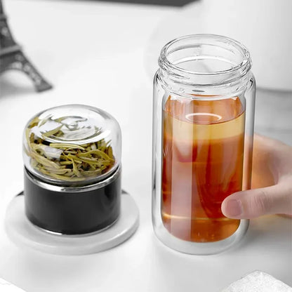 Eco-Friendly Glass Tea Tumbler with Free Japaneese Teaspoon